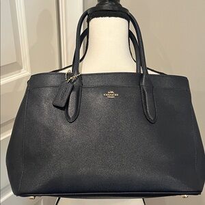 Coach Dark Blue Leather Tote Bag